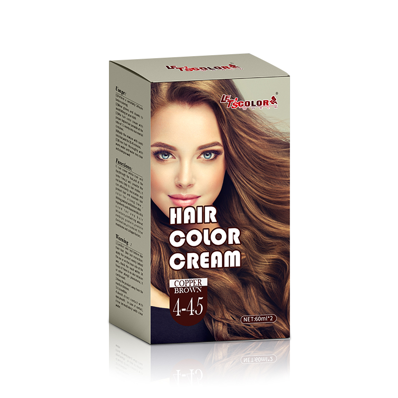 Copper Brown Mild Formula Hair Color Cream para sa Personal na Paggamit