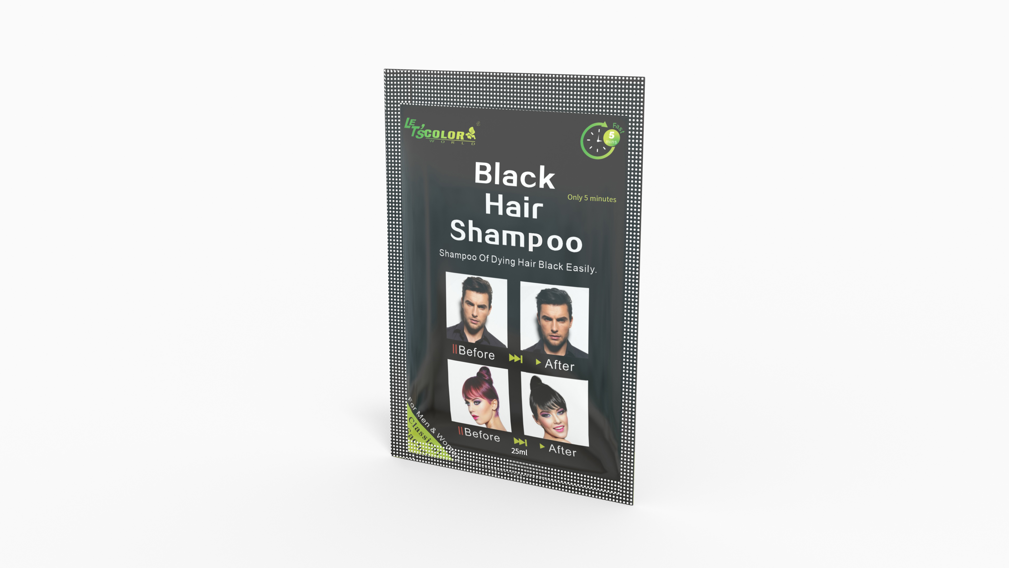 Black Organic na Shampoo na Pangkulay ng Buhok para sa Gray na Buhok